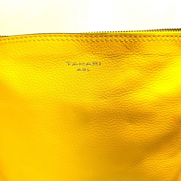 Tahari Yellow Leather Shoulder Bag - Picture 3 of 8